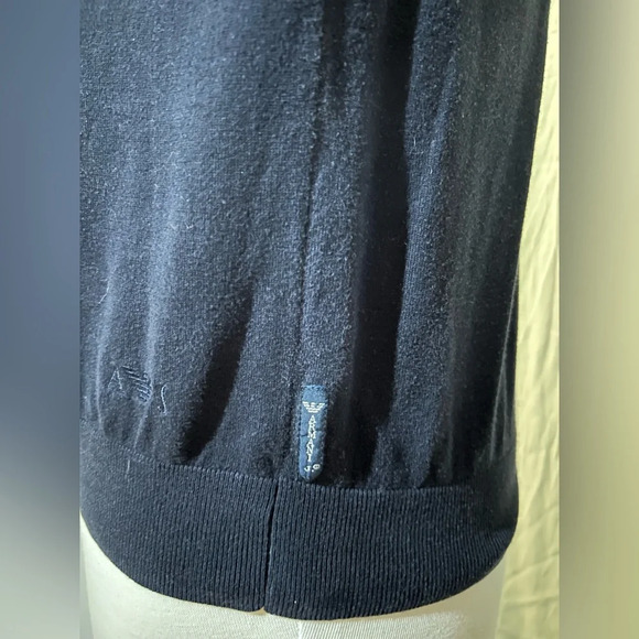 Armani Jeans Womens Cardigan Sweater Small Slim Button Hoodie Hood Blue - Picture 7 of 8